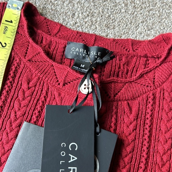 Carlisle Beauty Burgundy Cardigan Sweater set with Shell - Picture 11 of 16